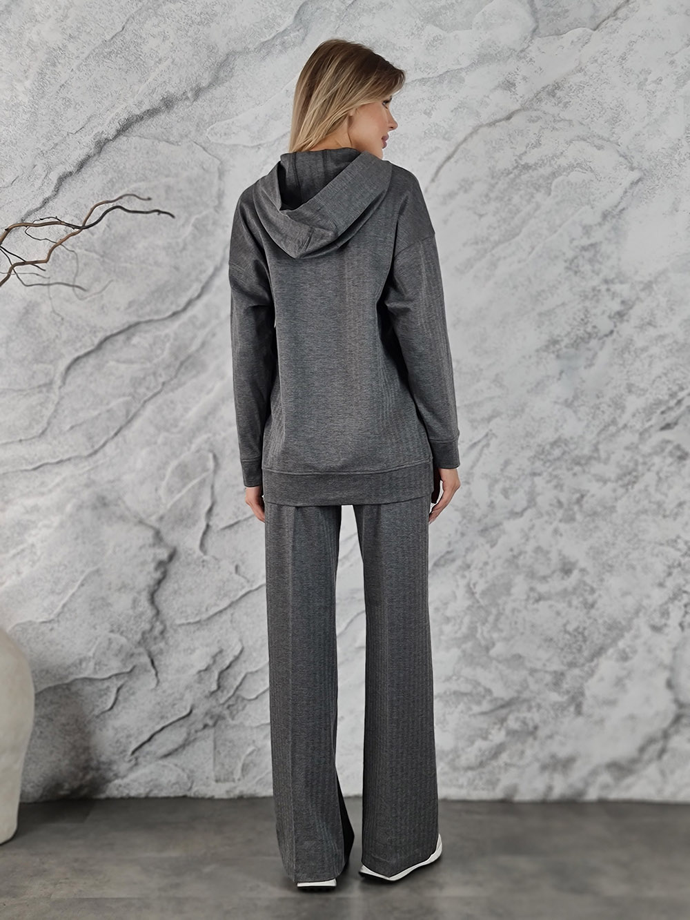 Костюм imperial серый худи брюки с цепями, фотография №4