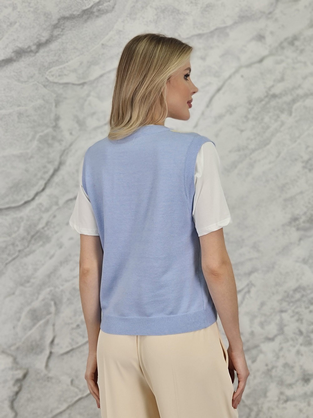 Футболка Lavysh с жилетом голубая, фотография №3