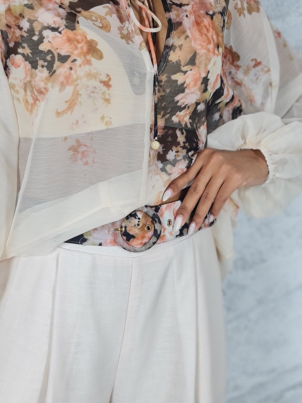 Костюм De Royal цветочный принт кремовый, фотография №3