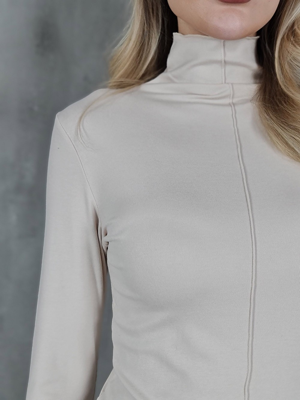 Водолазка My Star Collection с полоской по середине кремовая, фотография №4