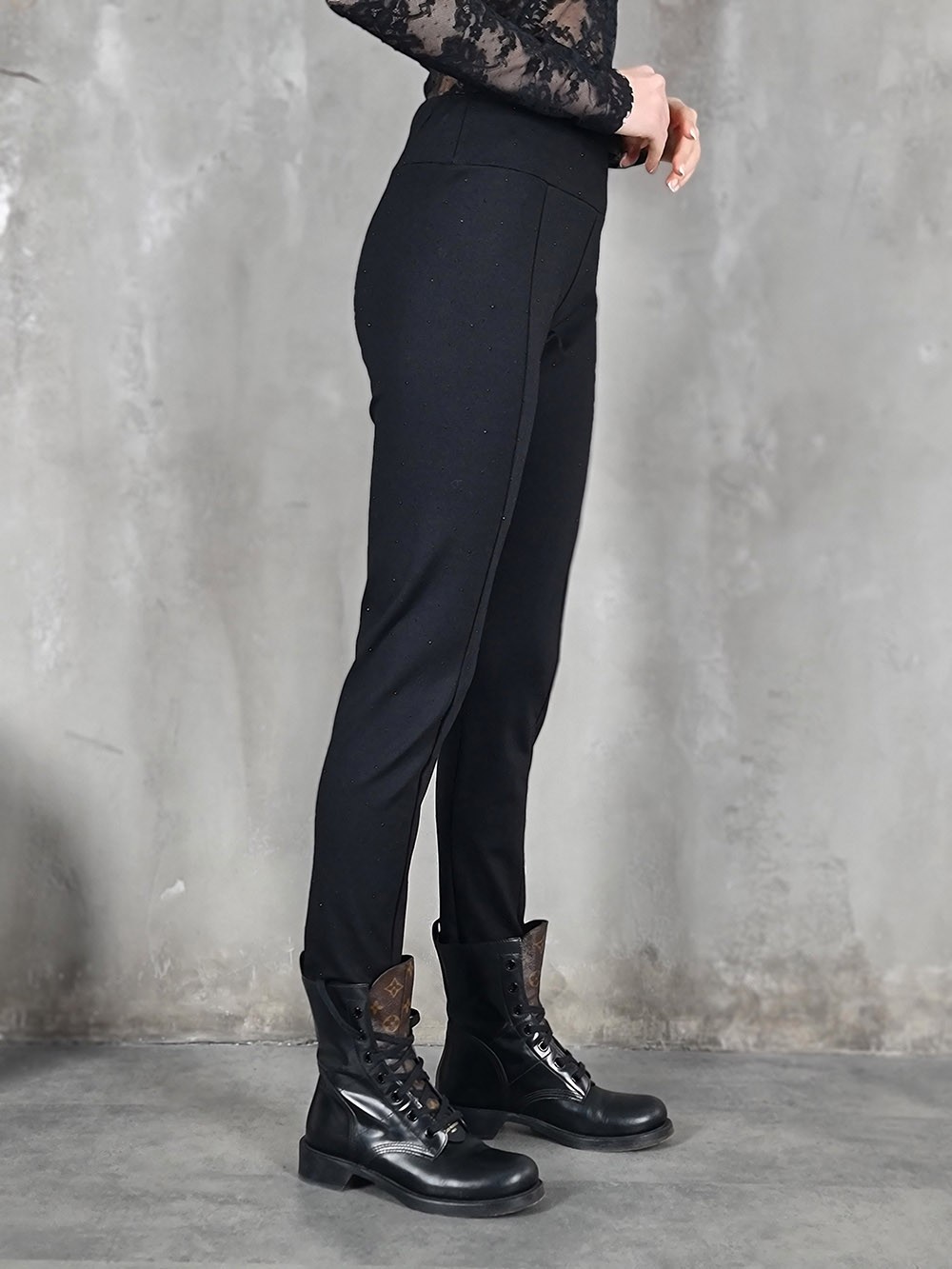 Брюки THODAMI с камушками черные, фотография №3