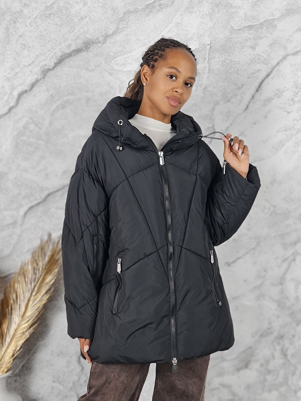 Куртка Please с капюшоном черная, фотография №1