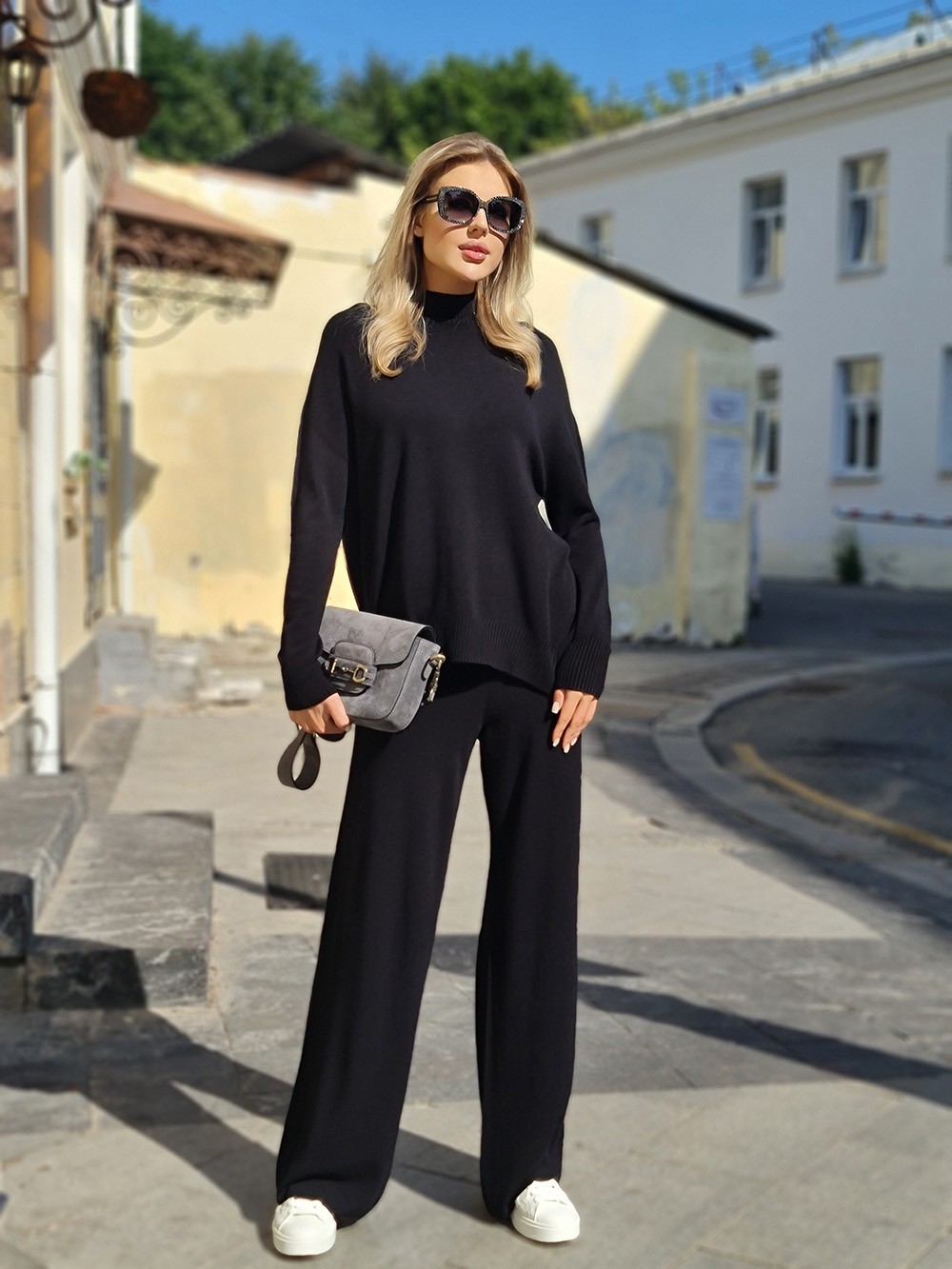 Костюм Kontatto джемпер и брюки черный, фотография №1