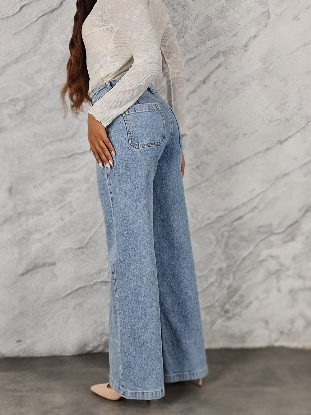 Джинсы Mira Belle с кармашками спереди синие, фотография №3