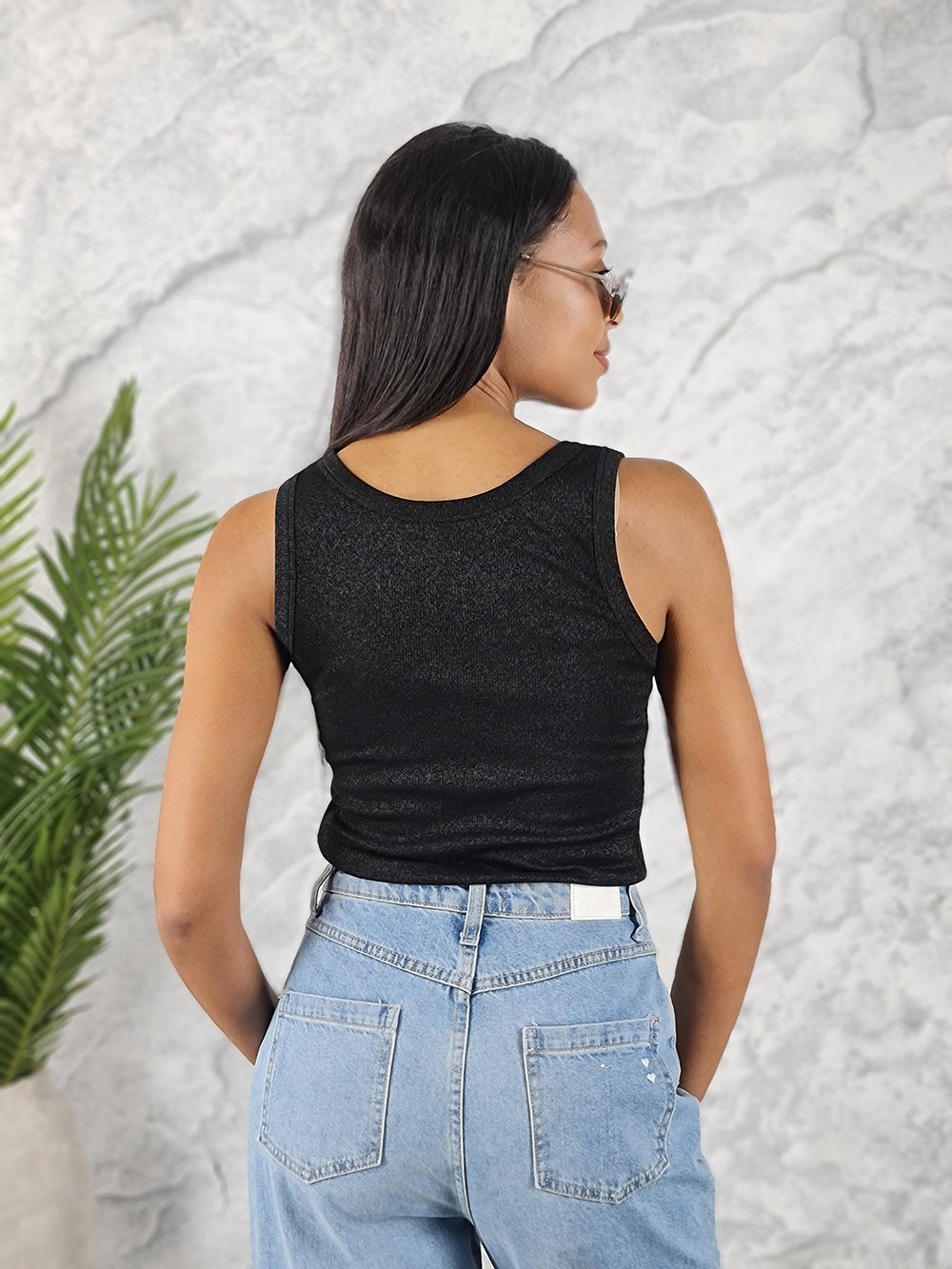 Топ Vicolo с люрексом черный, фотография №3