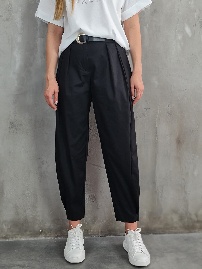 Брюки Imperial с ремнем бананы черные , фотография №1