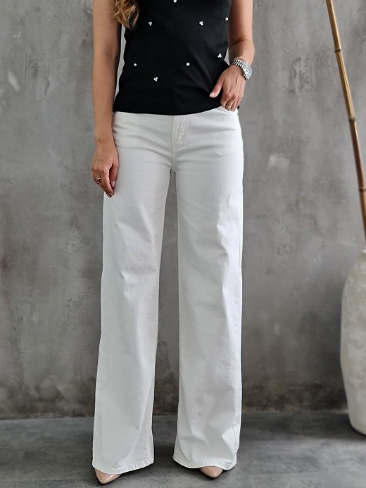 Джинсы Please широкие прямые белые