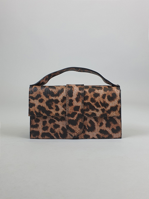 Сумка-чемоданчик My Little Italy с леопардовым принтом песочная