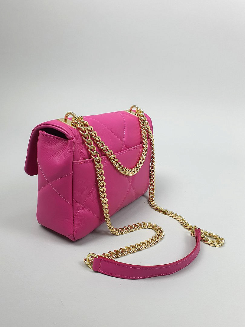 Сумка My Little Italy стёганая с ремешком-цепью фуксия , фотография №3