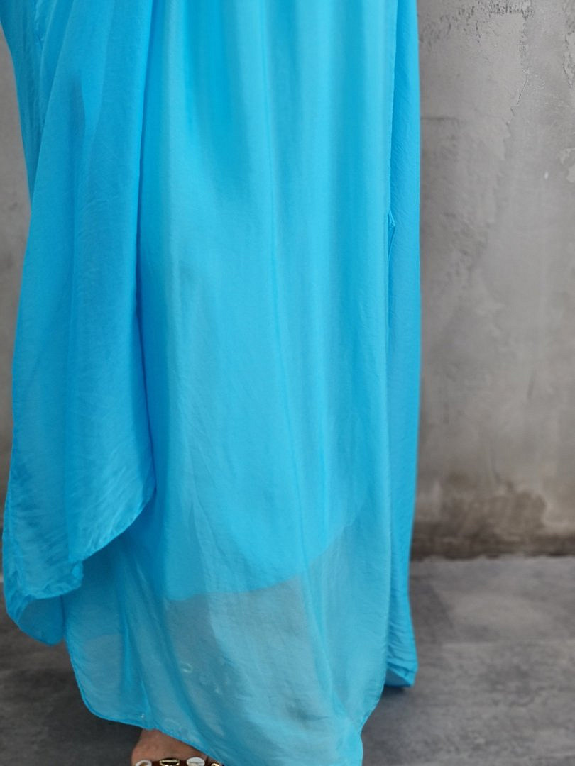 Комплект Segreto шёлковый платье и накидка голубой, фотография №7