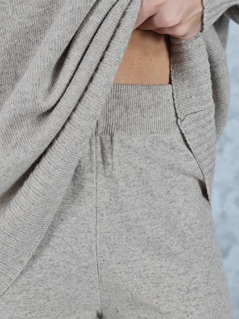 Костюм Clothé трикотажный джемпер и широкие брюки бежевый , фотография №2