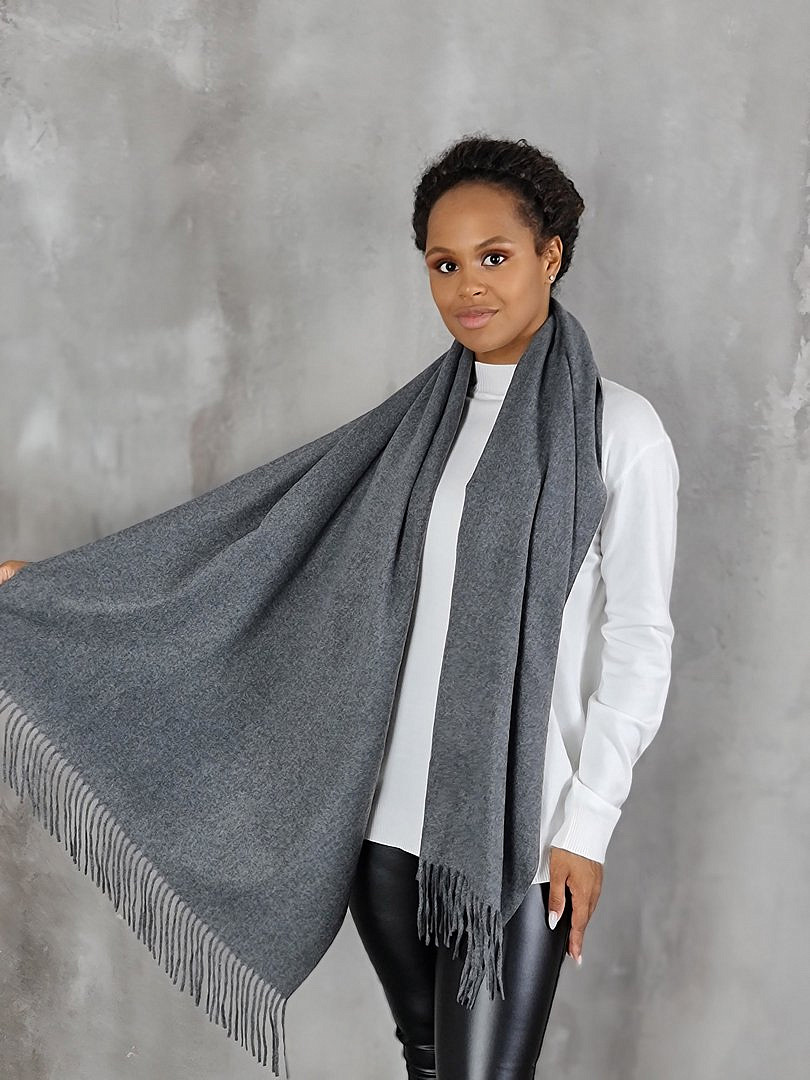 Палантин Grace однотонный серый, фотография №1