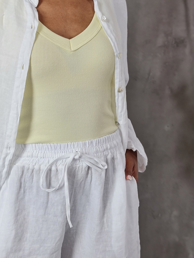 Костюм Zelante рубашка шорты белый, фотография №2