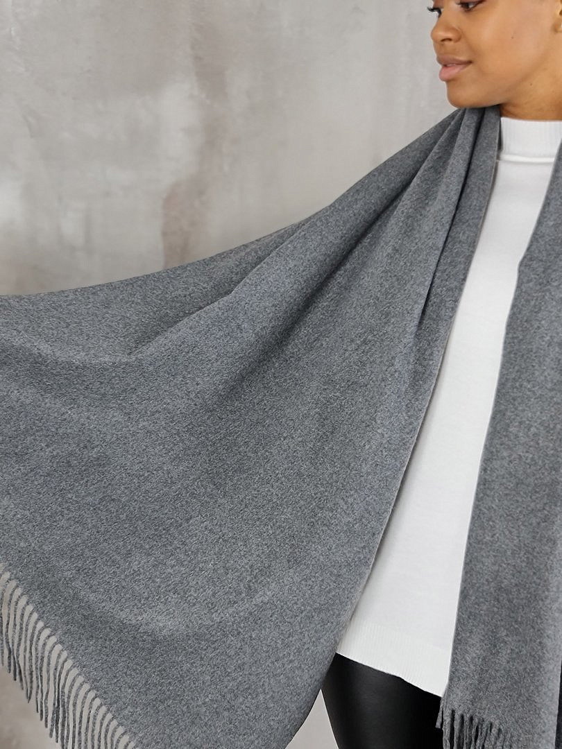 Палантин Grace однотонный серый, фотография №3