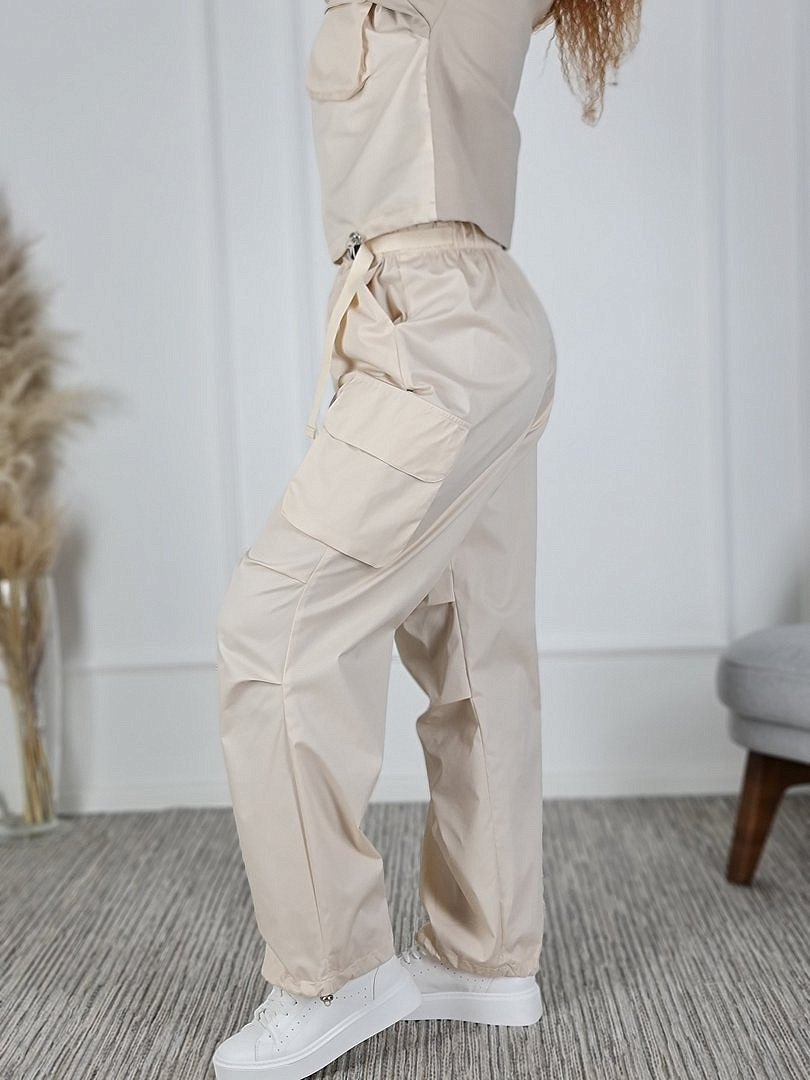 Костюм Imperial из комбинированной ткани свитшот и брюки кремовый, фотография №3