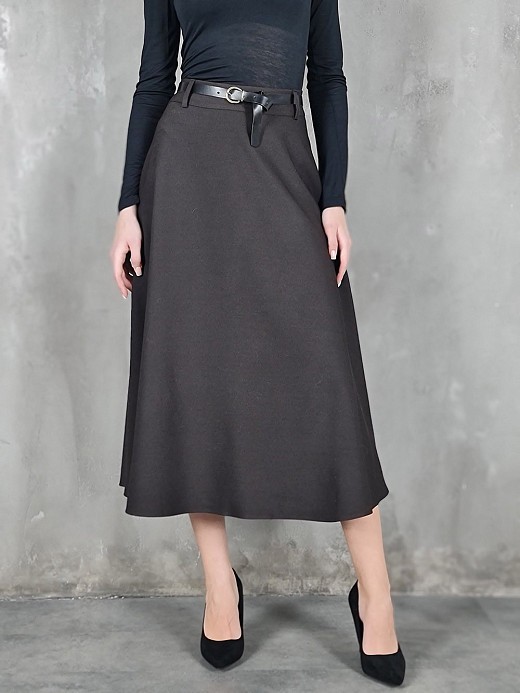 Юбка LUMA с ремнем шоколад 