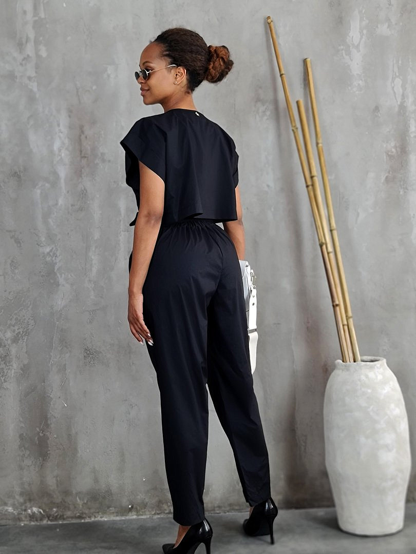 Комбинезон Souvenir с поясом черный, фотография №3