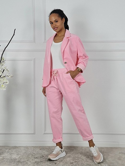 Костюм LIVAN'S вельветовый брюки и пиджак бабл-гам