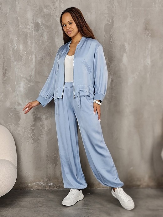 Костюм JNJ counture бомбер на молнии + брюки голубой