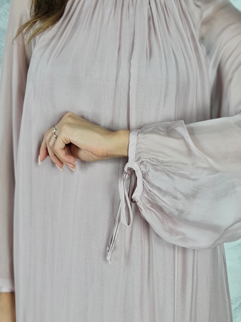 Платье CLOTHÉ свободное полупрозрачное пудра, фотография №4