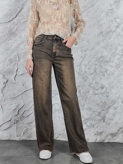 Джинсы Miss Bonbon винтажные шоколад