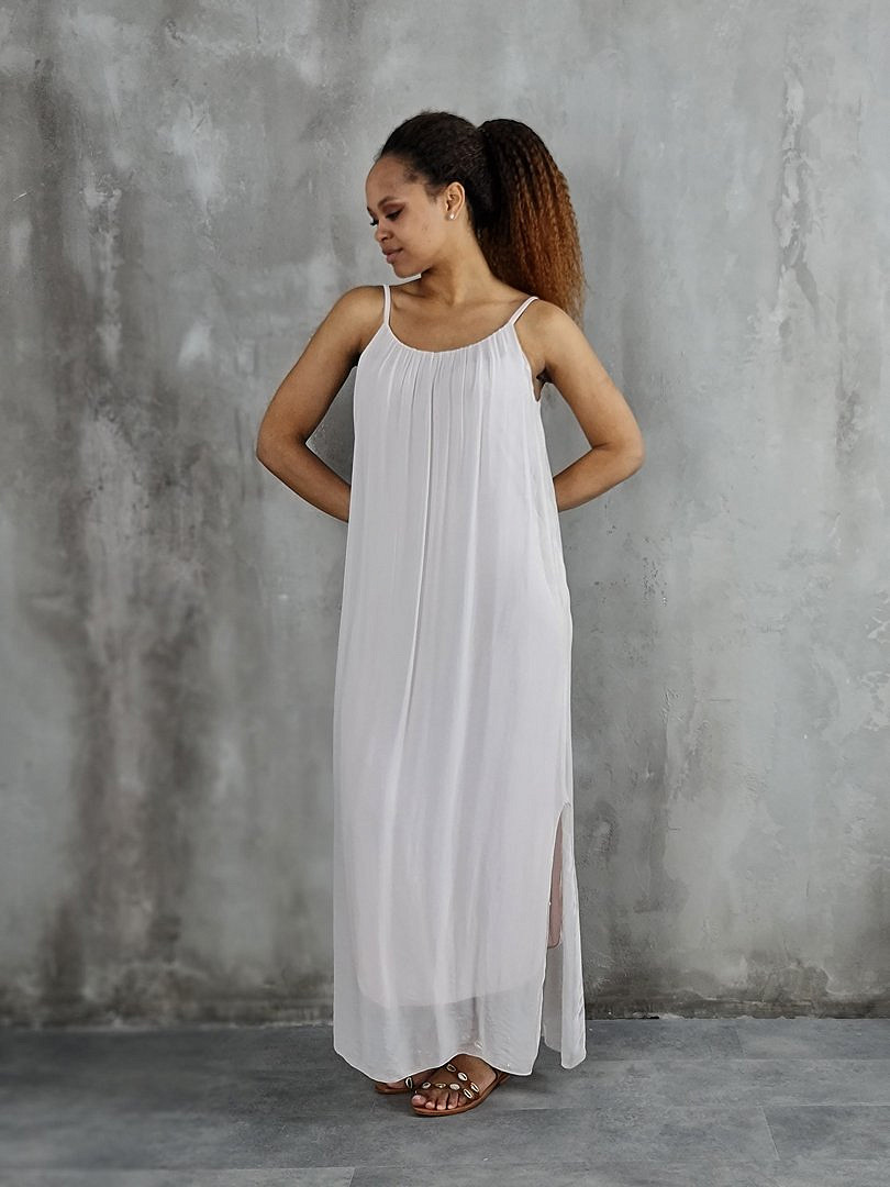 Комплект Segreto шёлковый платье и накидка пудровый, фотография №5