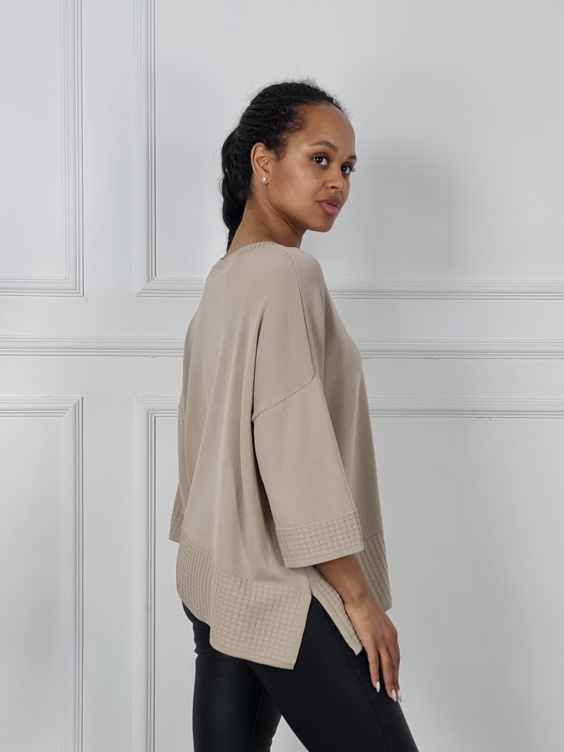 Джемпер BEAUTY WOMEN с декором молния бежевый, фотография №2