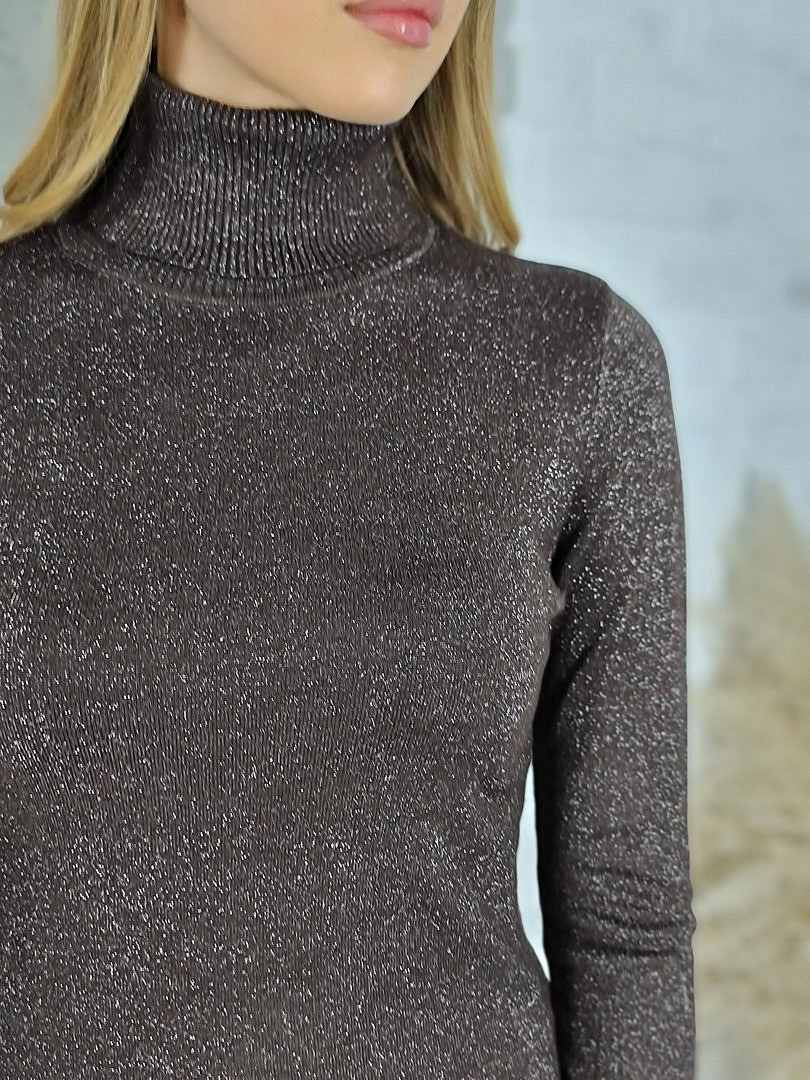 Водолазка Please с люрексом шоколад, фотография №3