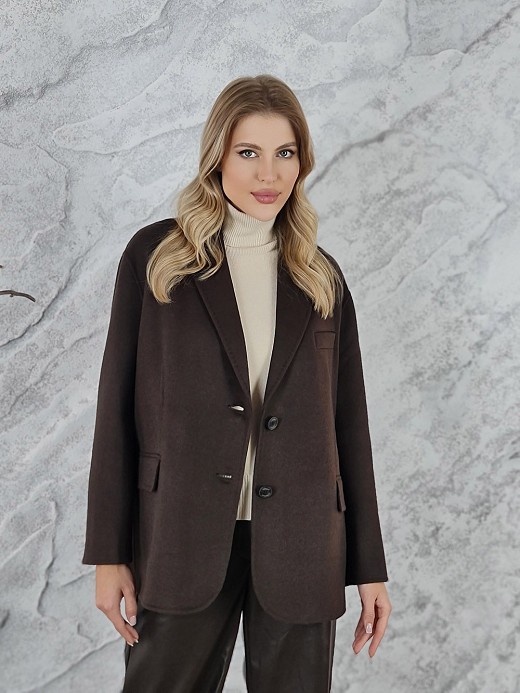 Полупальто Vicolo с двумя пуговицами шоколад