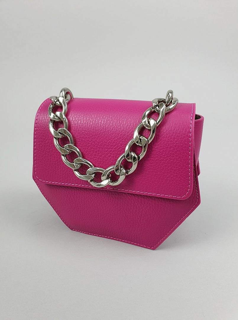 Сумка My Little Italy "шестиугольник" с цепью фуксия, фотография №2