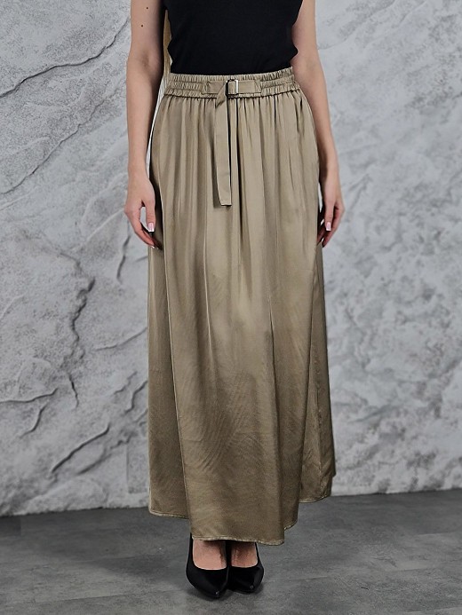 Юбка CLOTHÉ атласная на резинке тауп