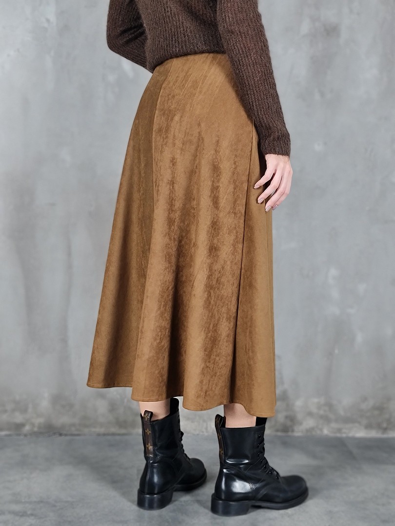 Юбка MIHO'S эко замша миди карамель, фотография №3