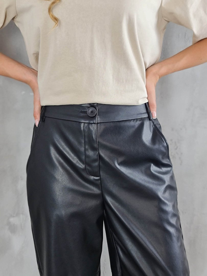 Брюки-джоггеры Imperial экокожа чёрные, фотография №5