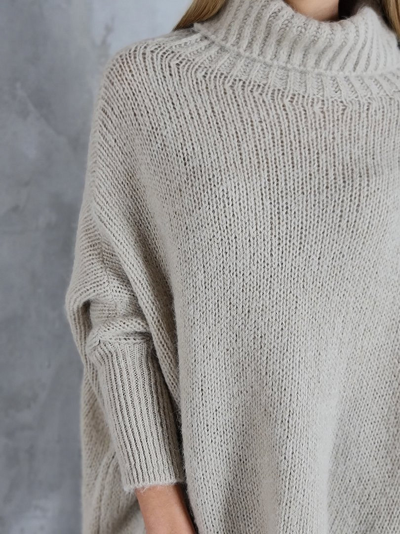 Джемпер Imperial пушистый с высоким воротом светло-серый (Vov), фотография №3