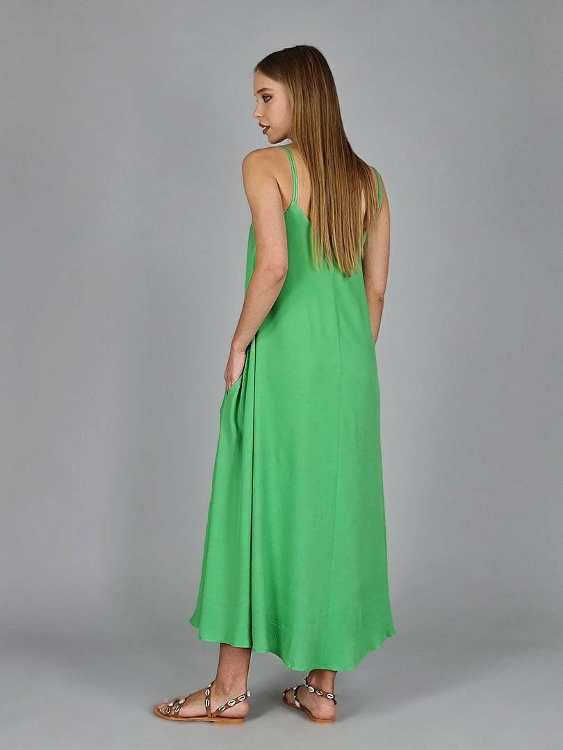 Платье Imperial длинное на лямках зелёное, фотография №3