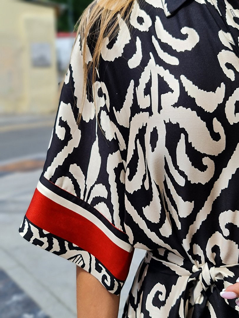 Платье Imperial с рукавом 1/2 и орнаментом молочное, фотография №3