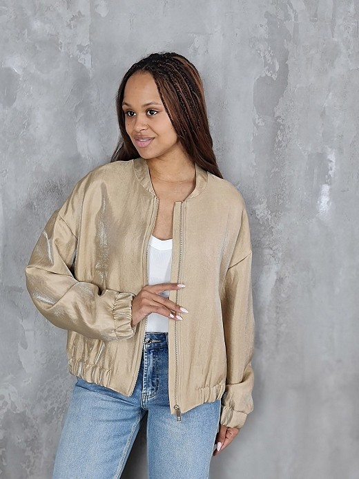 Бомбер CLOTHÉ на молнии с карманами золотистый