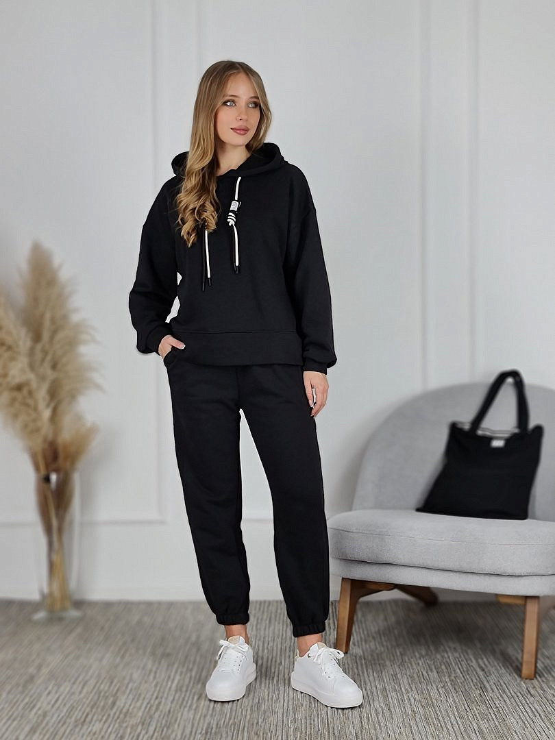 Костюм Joleen худи, брюки и сумка чёрный, фотография №1