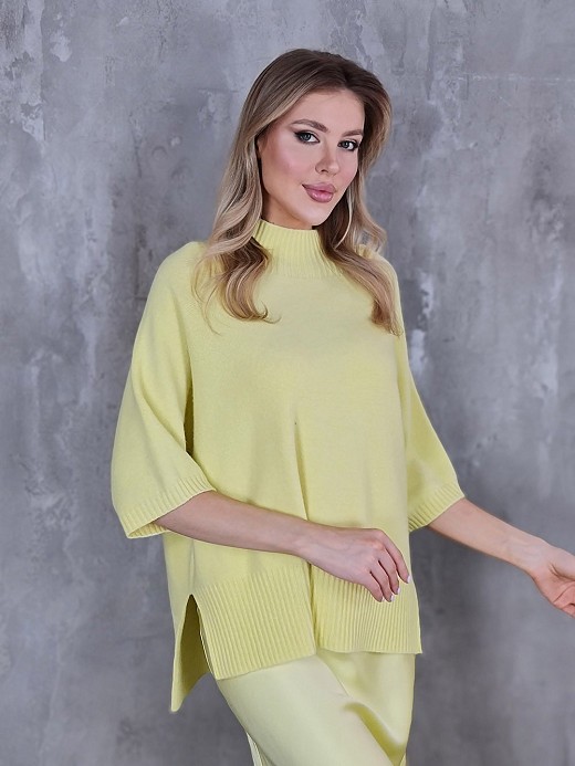 Джемпер Imperial рукав 3/4 с воротом лимонный 