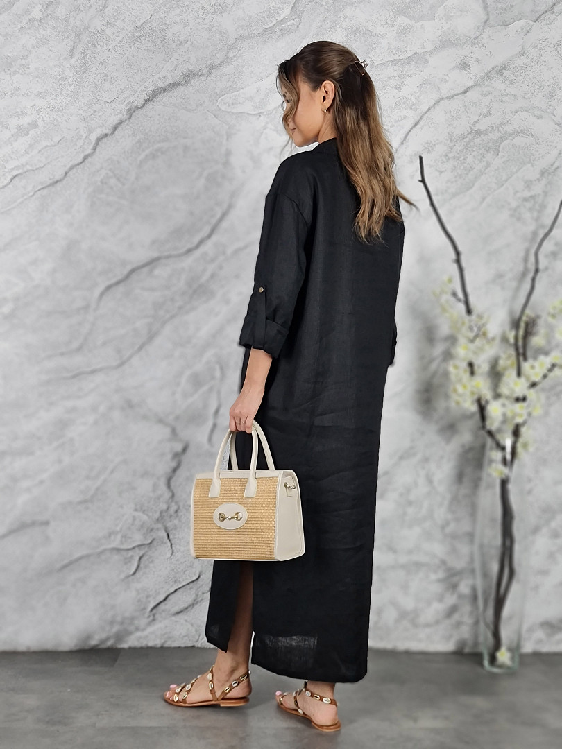 Платье CLOTHÉ с золотыми пуговицами черное, фотография №2