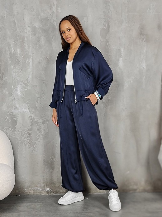 Костюм JNJ counture бомбер на молнии + брюки темно-синий