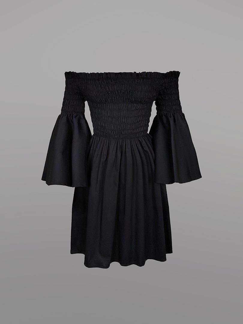 Платье Imperial со спущенными плечами чёрное, фотография №1