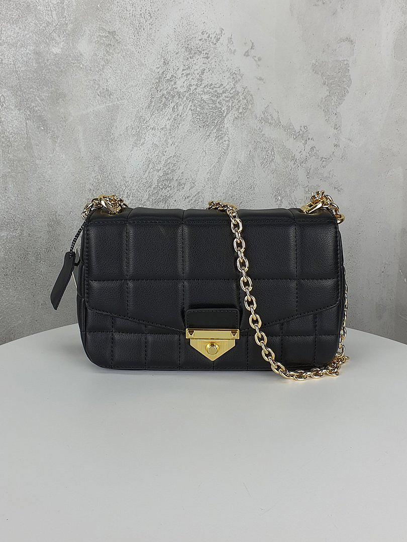 Сумка My Little Italy плетёная с золотой застёжкой чёрная, фотография №1