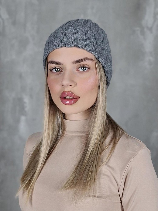 Шапка CASHMERE с кашемиром серая