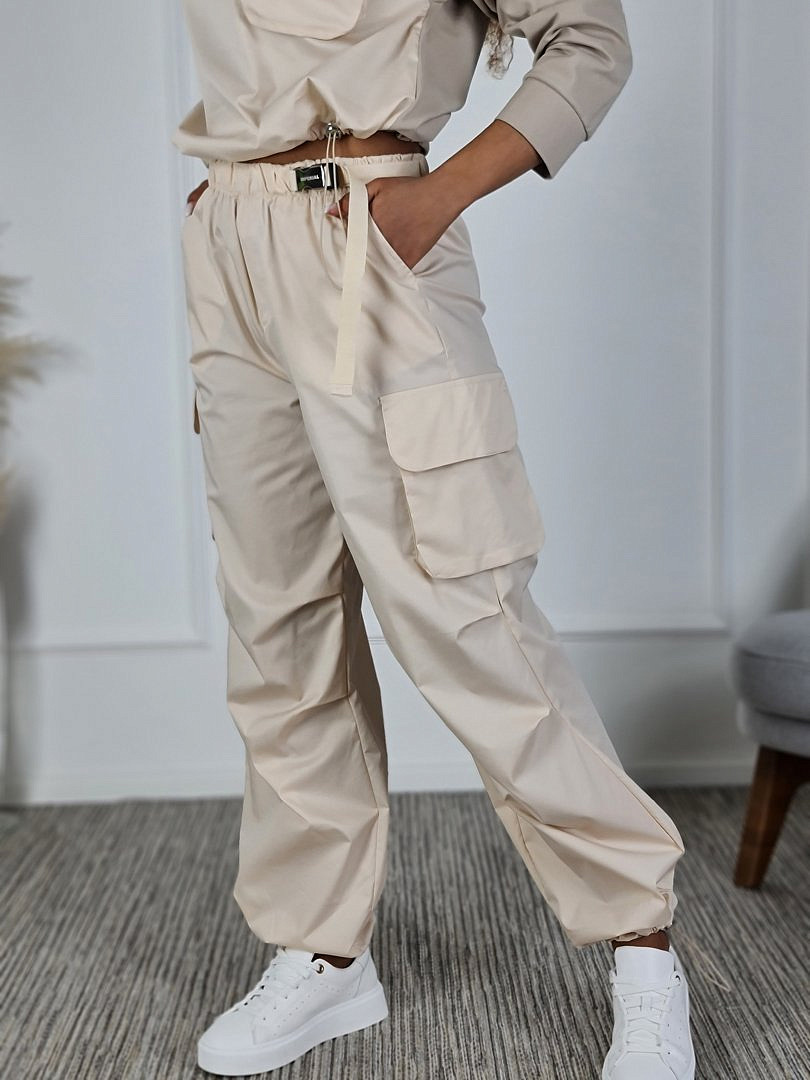 Костюм Imperial из комбинированной ткани свитшот и брюки кремовый, фотография №5