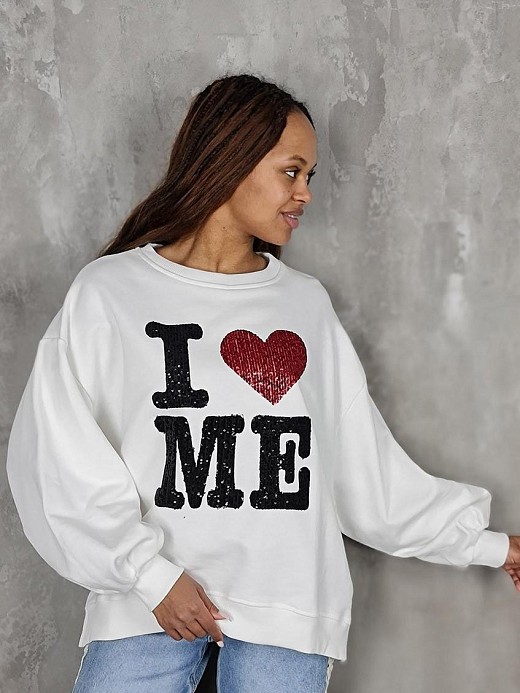 Свитшот Souvenir с пайетками белый