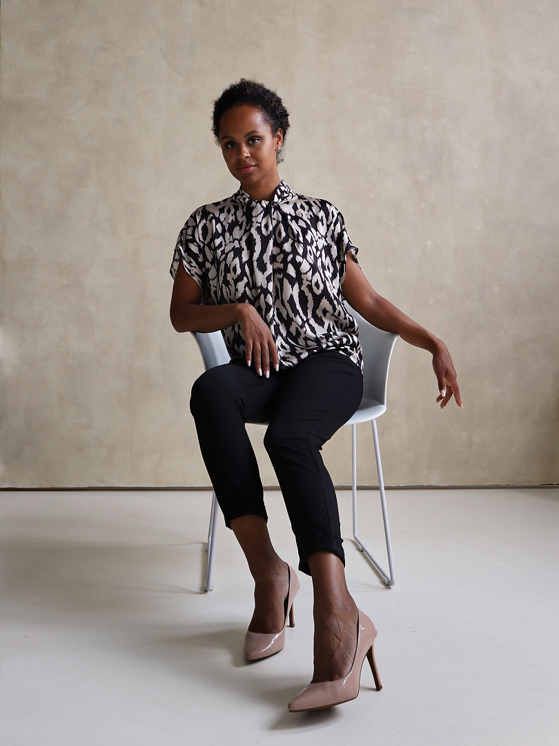 Брюки Imperial с подворотами на пуговице чёрные (Nero), фотография №5