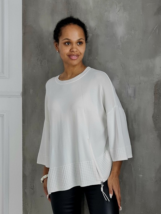 Джемпер BEAUTY WOMEN с декором молния молочный