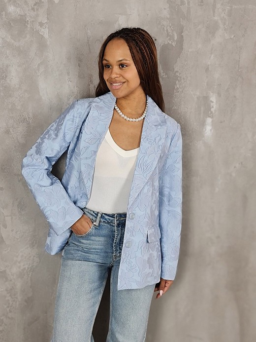 Пиджак Mitica&Co.  узор цветы голубой