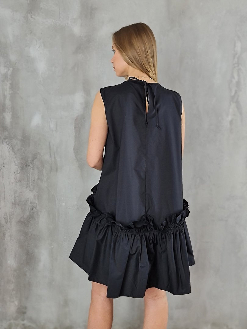 Платье Imperial с кулиской и воланами внизу чёрное, фотография №6